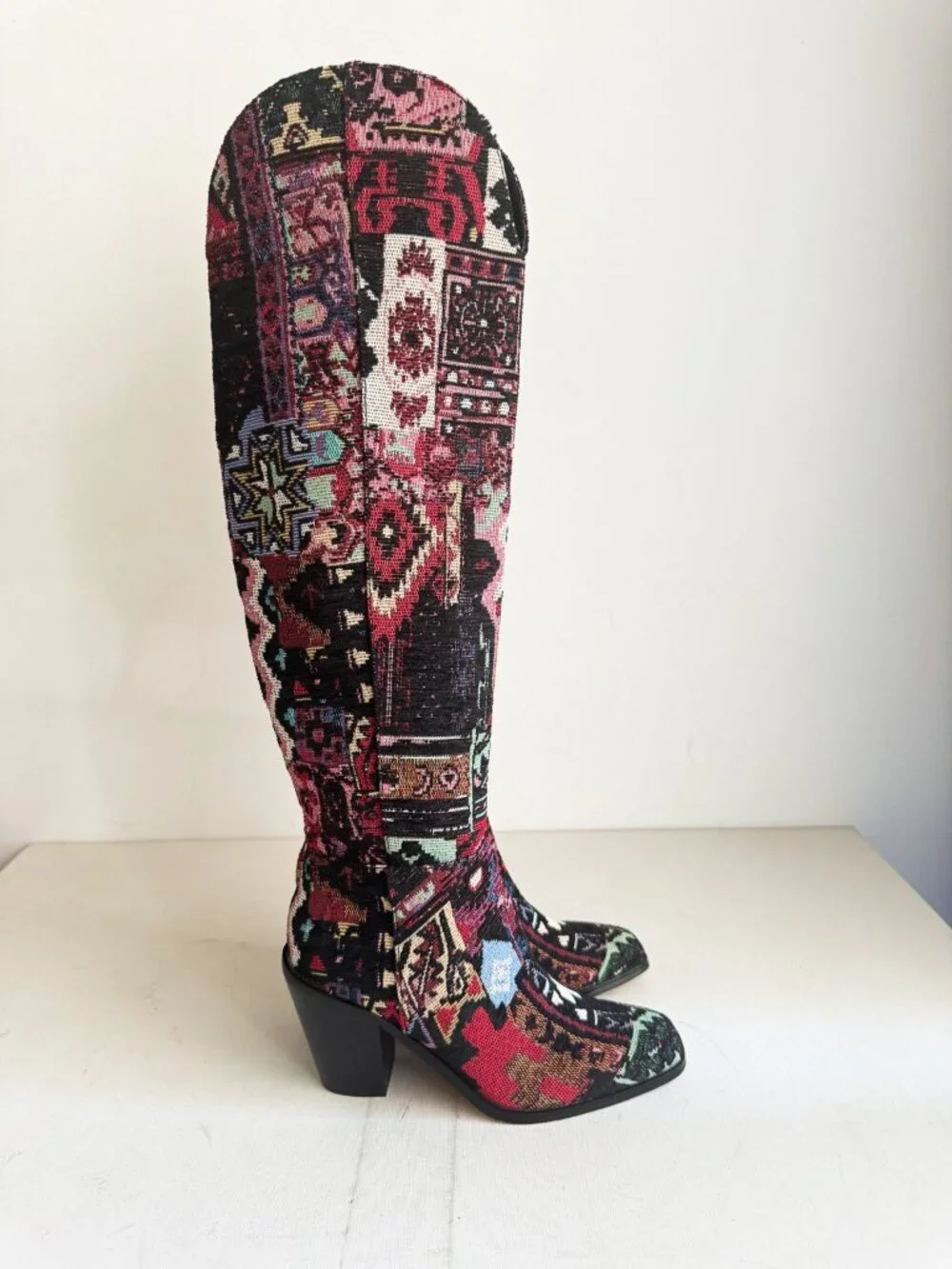 JESSICA SIMPSON JS-RAVYN Tapestry Canvas Boho Southwestern Tall Boots 5